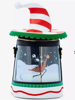 Loungefly Disney Nightmare Before Christmas Candy Cane Spinning Carousel - NWT